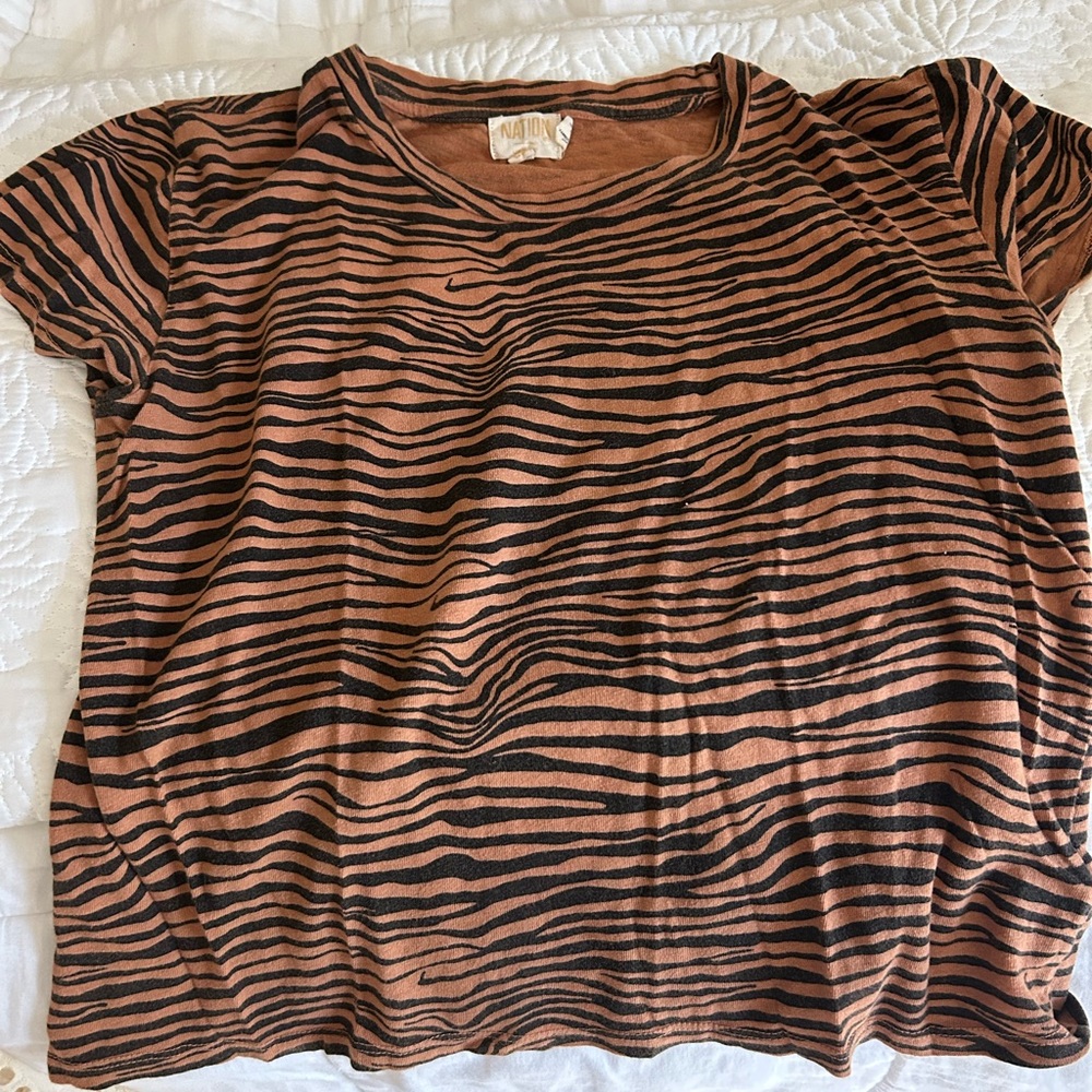 Brown and Black Striped T-Shirt
